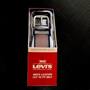 Men’s Leather Cut To Fit Belt adjusts to fit pant size 32-42.